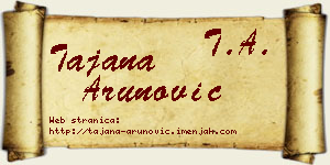 Tajana Arunović vizit kartica